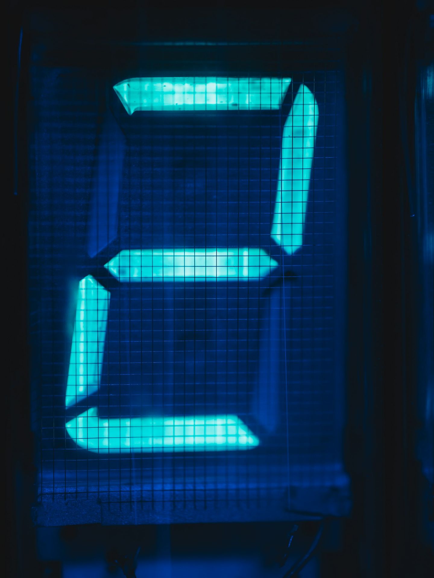 The illuminated digit seven is displayed clearly.